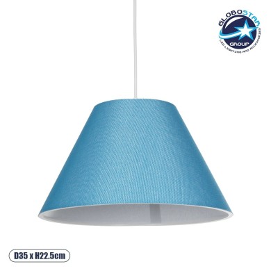 GLOBOSTAR® RIFT 203-0075 Μοντέρνο Κρεμαστό Φωτιστικό Οροφής με Ντουί 1 x E27 AC 220-240V IP20 - Μπλε - Μ35 x Π35 x Υ22.5cm