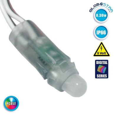 50 Τεμάχια x LED Magic Digital Pixel Module Φ1.4 CM RGBW 0.3W 5V GloboStar 30545