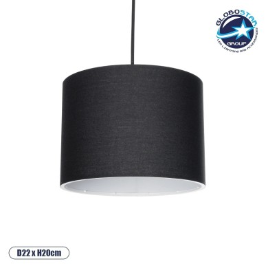 GLOBOSTAR® BLAZE 203-0109 Μοντέρνο Κρεμαστό Φωτιστικό Οροφής με Ντουί 1 x E27 AC 220-240V IP20 - Μαύρο - Μ22 x Π22 x Υ20cm