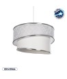 GLOBOSTAR® SONIA 203-0115 Μοντέρνο Κρεμαστό Φωτιστικό Οροφής με Ντουί 1 x E27 AC 220-240V IP20 - Λευκό & Ασημί - Μ30 x Π30 x Υ24cm