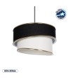 GLOBOSTAR® SONIA 203-0120 Μοντέρνο Κρεμαστό Φωτιστικό Οροφής με Ντουί 1 x E27 AC 220-240V IP20 - Μαύρο & Λευκό - Μ30 x Π30 x Υ24cm