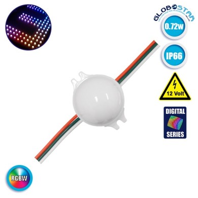 20 Τεμάχια x LED Magic Digital Στρογγυλό Module Φ3 CM RGBW 0.72W 12V GloboStar 30544