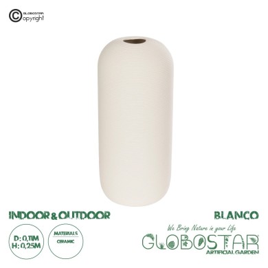 GloboStar® Artificial Garden BLANCO 21247 Διακοσμητική Κεραμική Γλάστρα Γκρι Π11 x Μ11 x Υ25 cm