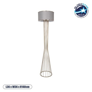 GLOBOSTAR® NOVA 201-0040 Μοντέρνο Επιδαπέδιο Φωτιστικό με Ντουί 1 x E27 AC 220-240V IP20 - Χρυσό & Μπεζ - Μ36 x Π36 x Υ148cm