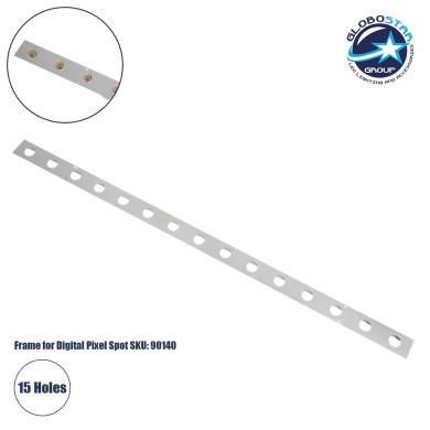 GloboStar® 90829 Μεταλλικο Καλυμμα 1 Μέτρου 15 Τεμαχίων για Ψηφιακή Αλυσίδα Γιρλάντα 20 Σποτ LED με Κωδικό 90140 Ασημί Μ100 x Π4.7 x Υ1cm