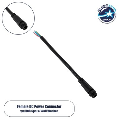 GLOBOSTAR® WWCONNECTOR 90780 5 Pin Σύνδεσμος Τροφοδοσίας για Wall Washers & Προβολείς με Είσοδο 5 x 0.25mm2 & Έξοδο 1 x Θηλυκό Βύσμα Αδιάβροχο IP65 - Μαύρο - Μ20 x Π1.5 x Υ1.5cm