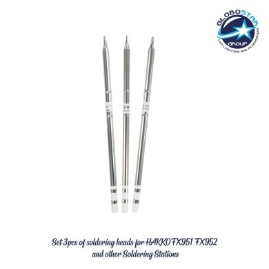 GloboStar® 79949 Drillpro T12 ΣΕΤ 3 Κεφαλών για Κολλητήρι - Σταθμού Συγκόλλησης Συμβατές με Μοντέλα HAKKO FX951 & FX952 και για Άλλα Μοντέλα