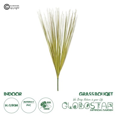 GloboStar® Artificial Garden GREEN GRASS BOUQUET 21164 Τεχνητό Διακοσμητικό Μπουκέτο Grass Πράσινο Y90cm