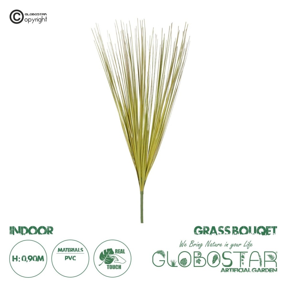 GloboStar® Artificial Garden GREEN GRASS BOUQUET 21164 Τεχνητό Διακοσμητικό Μπουκέτο Grass Πράσινο Y90cm