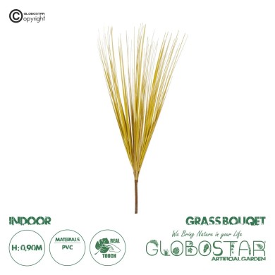 GloboStar® Artificial Garden YELLLOW GRASS BOUQUET 21162 Τεχνητό Διακοσμητικό Μπουκέτο Grass Κίτρινο Y90cm