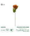 GloboStar® Artificial Garden ORANGE SUNFLOWER BRANCH 21213 Τεχνητό Διακοσμητικό Κλαδί Ηλιοτρόπιο Πορτοκαλί Y50cm