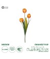 GloboStar® Artificial Garden ORANGE TULIP BRANCH 21308 Τεχνητό Διακοσμητικό Κλαδί Πορτοκαλί Τουλίπα Y48cm