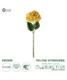 GloboStar® Artificial Garden YELLOW HYDRANGEA BRANCH 21317 Τεχνητό Διακοσμητικό Κλαδί Κίτρινη Ορτανσία Y65cm