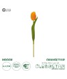 GloboStar® Artificial Garden ORANGE TULIP BRANCH 21202 Τεχνητό Διακοσμητικό Κλαδί Πορτοκαλί Τουλίπα Y37cm