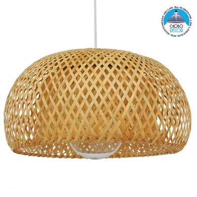 GLOBOSTAR® SAN TROPEZ 01626 Boho Κρεμαστό Φωτιστικό Οροφής με Ντουί 1 x E27 AC 220-240V IP20 - Μπεζ - Μ38 x Π38 x Υ22cm