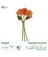 GloboStar® Artificial Garden ORANGE HYACINTH BOUQUET 21357 Τεχνητό Διακοσμητικό Μπουκέτο Πορτοκαλί Υάκυνθος Y30cm