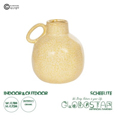 GloboStar® Artificial Garden SCHEELITE 21508 Διακοσμητικό Κεραμικό Βάζo Μπέζ Φ11 x Υ12 cm