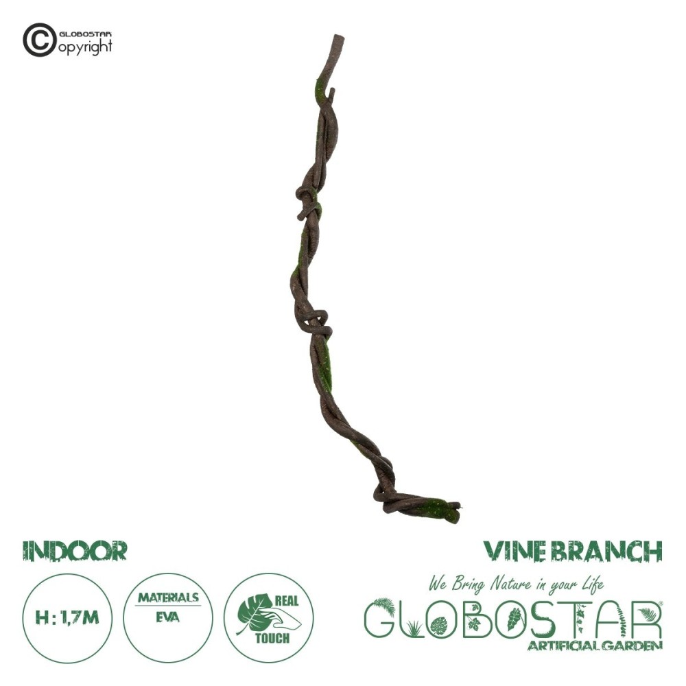 GloboStar® Artificial Garden VINE BRANCH 21465 Τεχνητό Διακοσμητικό Κλαδί Αμπελιού Y170cm