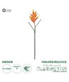 GloboStar® Artificial Garden ORANGE PEACOCK BRANCH 21397 Τεχνητό Διακοσμητικό Κλαδί Πορτοκαλί πουλί του παραδείσου Y85cm