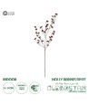 GloboStar® Artificial Garden RED HOLLY BERRIES FRUIT BRANCH 21428 Τεχνητό Διακοσμητικό Κλαδί Κόκκινο Γκί Y102cm