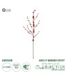 GloboStar® Artificial Garden RED HOLLY BERRIES FRUIT BRANCH 21429 Τεχνητό Διακοσμητικό Κλαδί Κόκκινο Γκί Y108cm