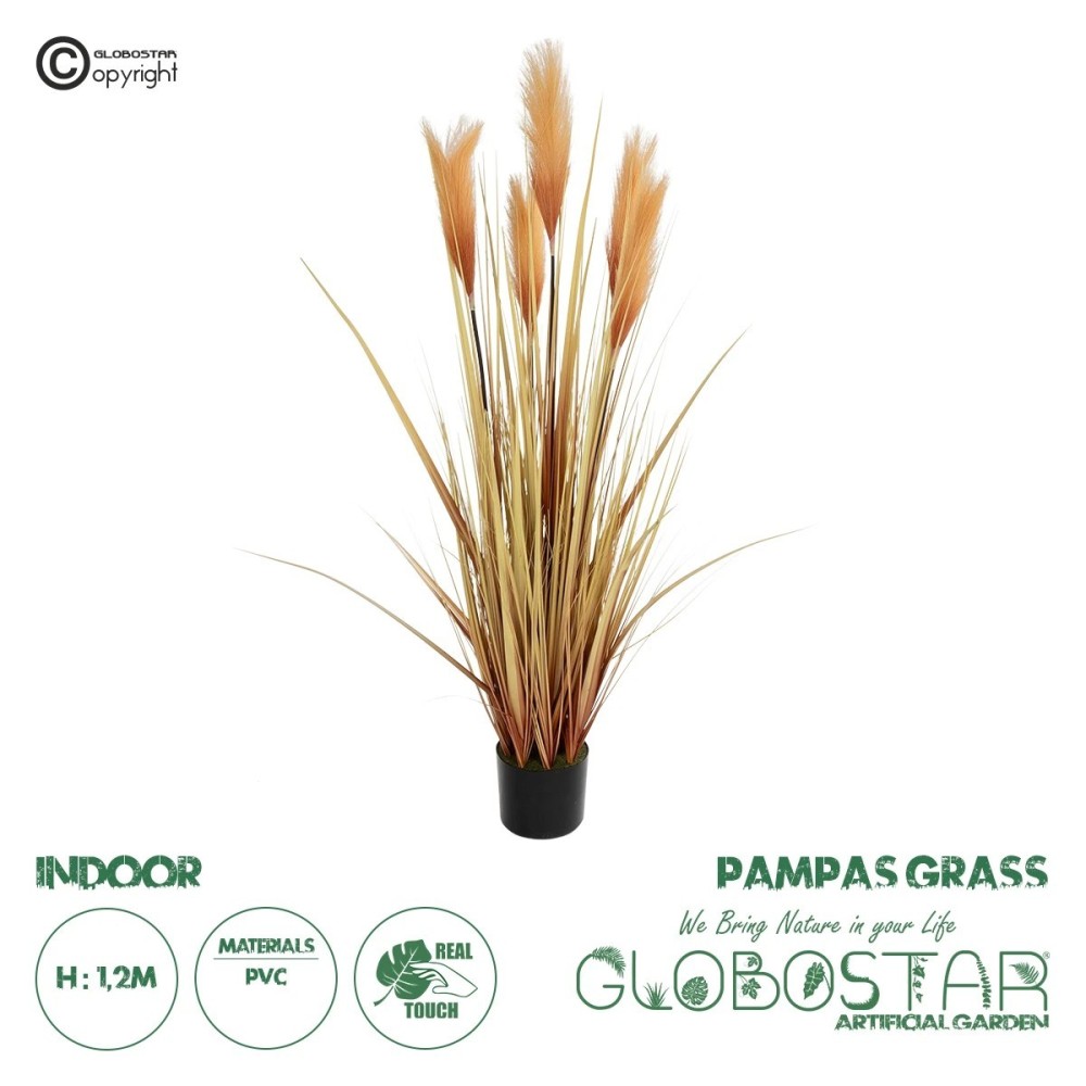 GloboStar® Artificial Garden PAMPAS GRASS 21475 Τεχνητό Διακοσμητικό Φυτό Παμπας Υ120cm