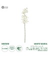 GloboStar® Artificial Garden WHITE VANDA ORCHID BRANCH 21409 Τεχνητό Διακοσμητικό Κλαδί Λευκή Ορχιδέα Y82cm