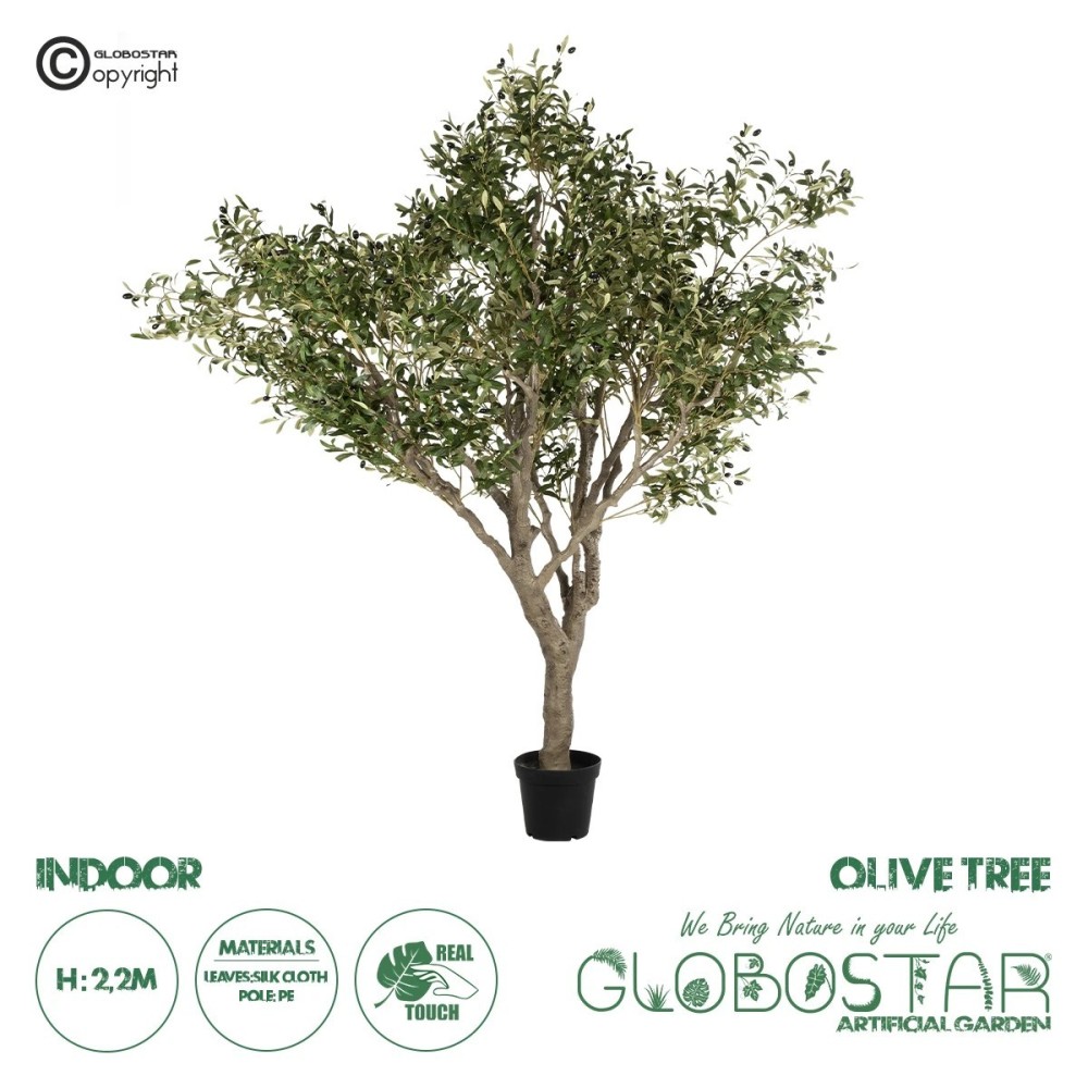 GloboStar® Artificial Garden OLIVE TREE 21112 Τεχνητό Διακοσμητικό Δέντρο Ελιά Υ220cm