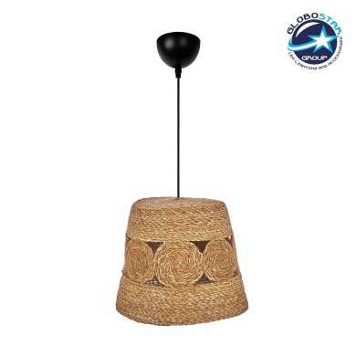 GLOBOSTAR® PANIER 204-0170 Boho Κρεμαστό Φωτιστικό Οροφής με Ντουί 1 x E27 AC 220-240V IP20 - Μπεζ - Μ32 x Π32 x Υ30cm