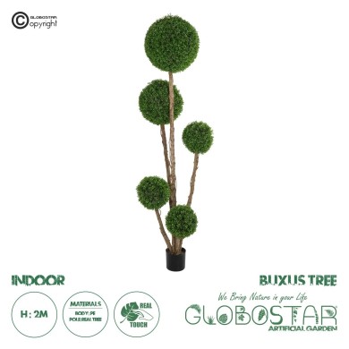 GloboStar® Artificial Garden BUXUS TREE 21111 Τεχνητό Διακοσμητικό Δέντρο Buxus Μ65 x Π60 x Υ200cm