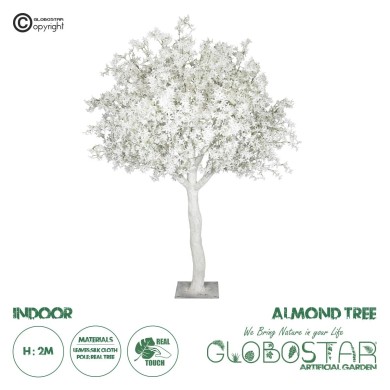 GloboStar® Artificial Garden ALMOND TREE 21113 Τεχνητό Διακοσμητικό Δέντρο Αμυγδαλιά Μ65 x Π60 x Υ200cm