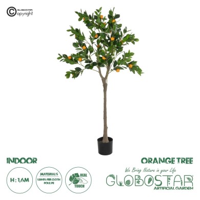 GloboStar® Artificial Garden ORANGE TREE 21109 Τεχνητό Διακοσμητικό Δέντρο Πορτοκαλιά Μ90 x Π70 x Υ160cm