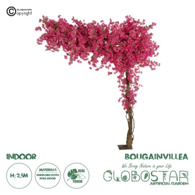 GloboStar® Artificial Garden BOUGAINVILLEA BLOSSOM 20672 Τεχνητό Διακοσμητικό Δέντρο Άνθος Μπουκαμβίλιας Μ230 x Π100 x Υ250cm