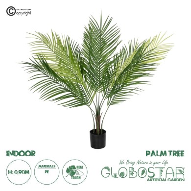 GloboStar® Artificial Garden PALM TREE 21153 Τεχνητό Διακοσμητικό Δέντρο Φοίνικας Μ100 x Π50 x Υ90cm