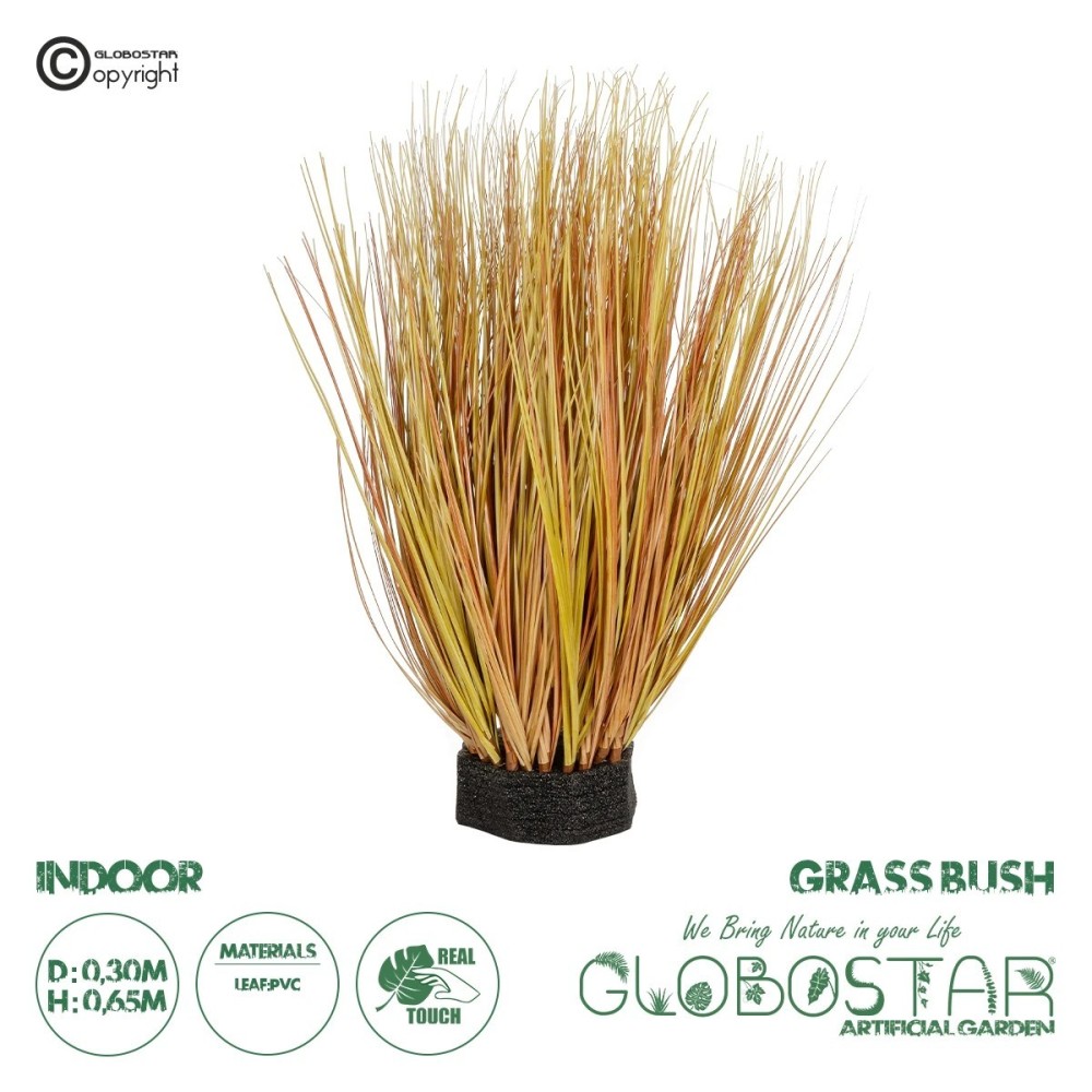 GloboStar® Artificial Garden GRASS BUSH 21171 Τεχνητό Διακοσμητικό Φυτό Θάμνος Γρασίδι Μ30 x Π20 x Υ65cm