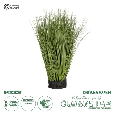 GloboStar® Artificial Garden GRASS BUSH 21172 Τεχνητό Διακοσμητικό Φυτό Θάμνος Γρασίδι Μ30 x Π20 x Υ65cm