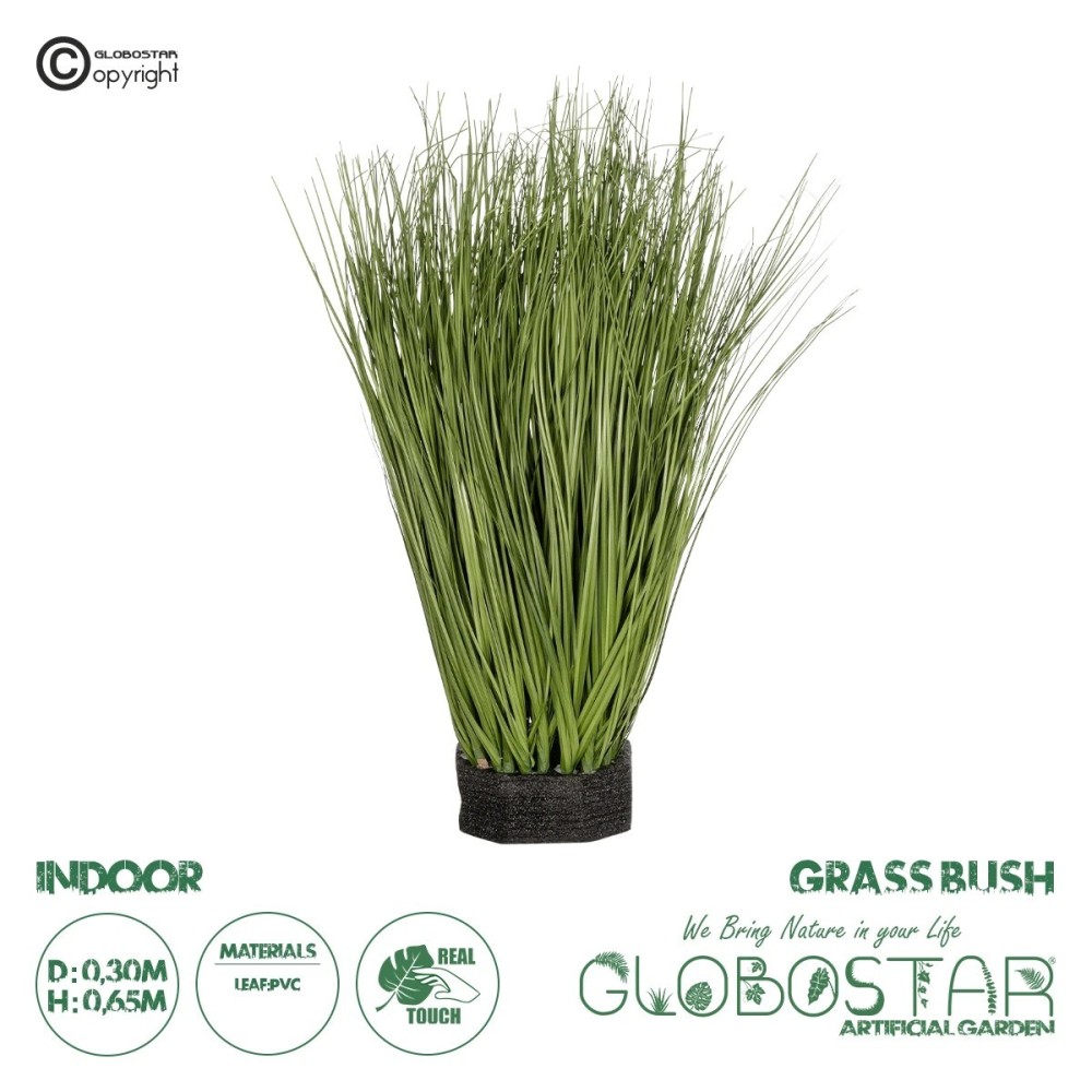 GloboStar® Artificial Garden GRASS BUSH 21172 Τεχνητό Διακοσμητικό Φυτό Θάμνος Γρασίδι Μ30 x Π20 x Υ65cm