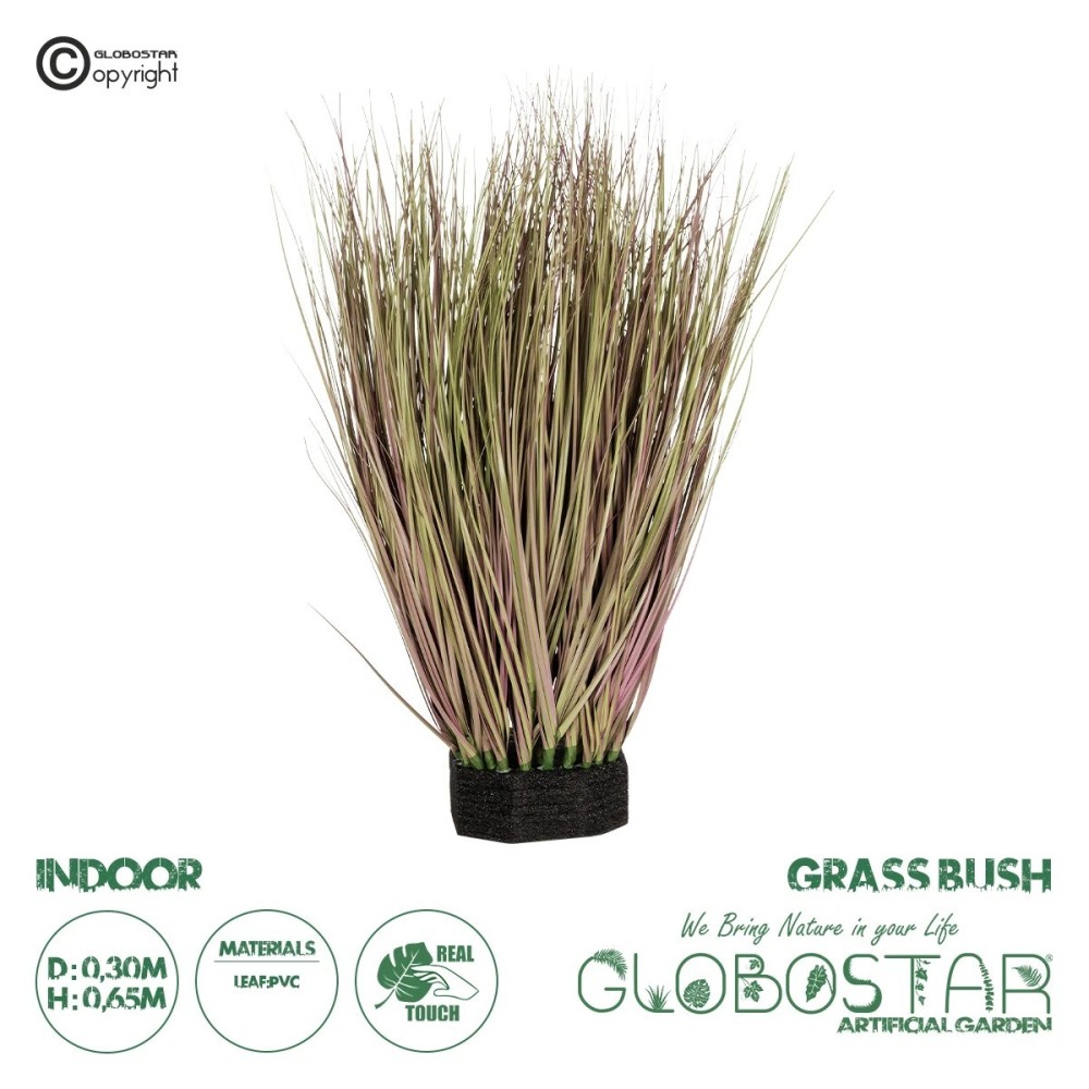 GloboStar® Artificial Garden GRASS BUSH 21170 Τεχνητό Διακοσμητικό Φυτό Θάμνος Γρασίδι Μ30 x Π20 x Υ65cm