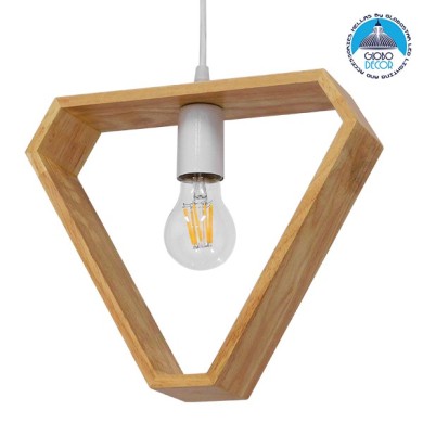 GLOBOSTAR® ELISE 01430 Μοντέρνο Κρεμαστό Φωτιστικό Οροφής με Ντουί 1 x E27 AC 220-240V IP20 - Μπεζ & Λευκό - Μ29 x Π8 x Υ28cm