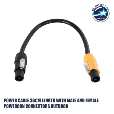 GLOBOSTAR® 41051 Καλώδιο Σύνδεσης Ρεύματος Powercon για Οθόνες LED Video Wall Αδιάβροχο IP65 - Μ36 x Π3.3 x Υ3.3cm
