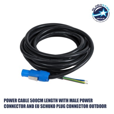 GLOBOSTAR® 41052 Κεντρικό Καλώδιο Σύνδεσης Ρεύματος Powercon για Οθόνες LED Video Wall Αδιάβροχο IP65 - Μ500 x Π3.3 x Υ3.3cm