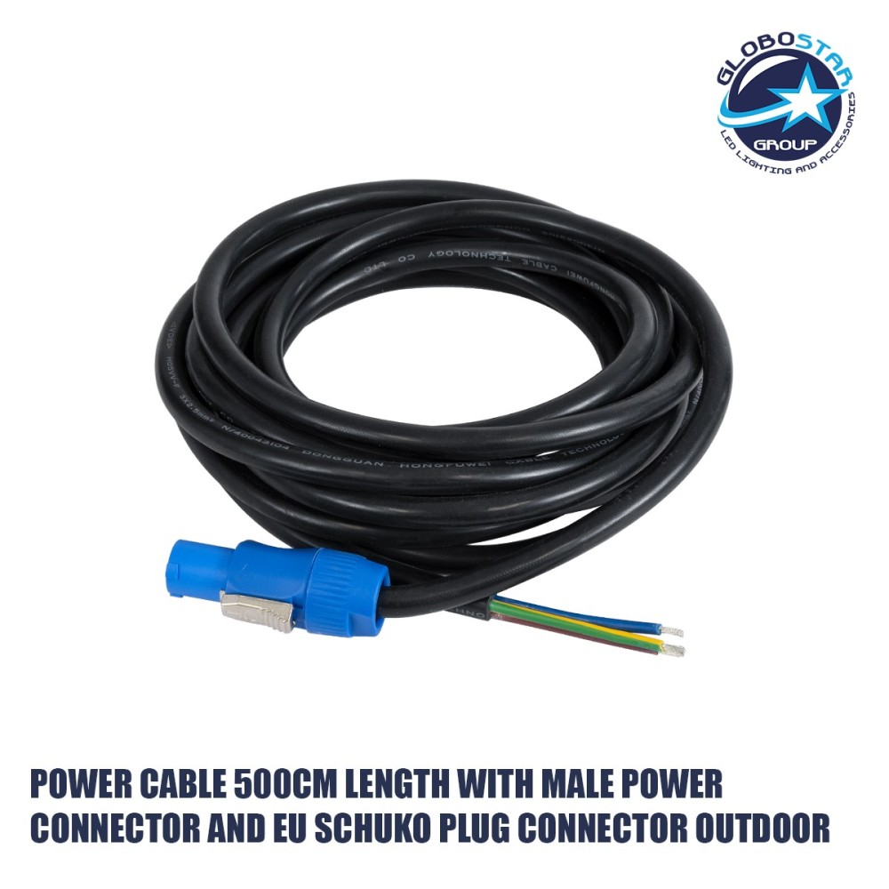 GLOBOSTAR® 41052 Κεντρικό Καλώδιο Σύνδεσης Ρεύματος Powercon για Οθόνες LED Video Wall Αδιάβροχο IP65 - Μ500 x Π3.3 x Υ3.3cm