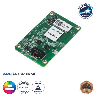 GLOBOSTAR® A5S-PLUS 41057 Novastar A5S-PLUS Receiving Card για Οθόνες LED Video Wall με Loading Capacity σε Pixel 512 x 384px - Gigabit Network Ethernet Input & Output Ports - DC 5V IP20 - Μ7 x Π4.5 x Υ0.8cm - 2 Χρόνια Εγγύηση