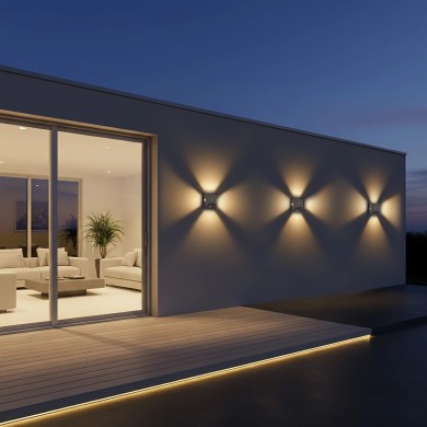 kelvo® ARKOS KLV-101-0111 Φωτιστικό Τοίχου - Απλίκα LED 8W 840lm 15° AC 220-240V Αδιάβροχο IP65 Θερμό Λευκό 2700K - CREE SMD Chip & TÜV SÜD Driver - Γκρι Ανθρακί Ματ - Μ14 x Π5.5 x Υ14cm - 5 Χρόνια Εγγύηση