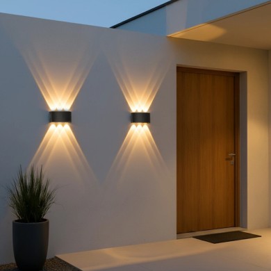 kelvo® SIXOAD KLV-101-0006 Φωτιστικό Τοίχου - Απλίκα LED 18W 1800lm 30° AC 220-240V Αδιάβροχο IP65 Θερμό Λευκό 2700K - CREE XPE Chip & TÜV SÜD Driver - Μαύρο Ματ - Μ17 x Π4 x Υ8cm - 5 Χρόνια Εγγύηση