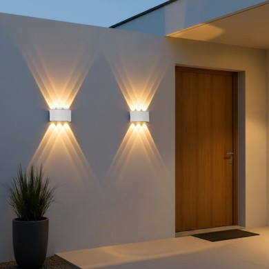 kelvo® SIXOAD KLV-101-0008 Φωτιστικό Τοίχου - Απλίκα LED 18W 1800lm 30° AC 220-240V Αδιάβροχο IP65 Θερμό Λευκό 2700K - CREE XPE Chip & TÜV SÜD Driver - Λευκό Ματ - Μ17 x Π4 x Υ8cm - 5 Χρόνια Εγγύηση