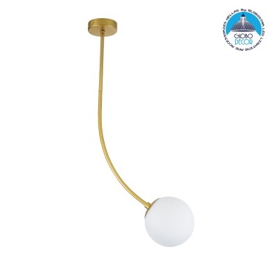 GLOBOSTAR® DRIZZLE 00921 Μοντέρνο Φωτιστικό Οροφής με Ντουί 1 x E27 AC 220-240V IP20 - Λευκό & Χρυσό - Μ15 x Π15 x Υ100cm