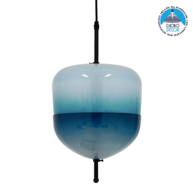 GLOBOSTAR® TEARDROP 01503 Μοντέρνο Κρεμαστό Φωτιστικό Οροφής με Ντουί 3 x G4 AC 220-240V IP20 - Τιρκουάζ - Μ24 x Π24 x Υ45cm